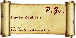 Pavle Zsaklin névjegykártya